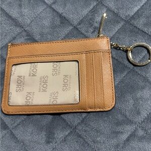 Michael Kors Brown Card Holder with Keychain